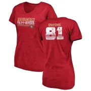 Terrell Owens Women's San Francisco 49ers Retro Tri-Blend V-Neck T-Shirt - Red