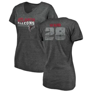 Terron Ward Women's Atlanta Falcons Retro Tri-Blend V-Neck T-Shirt - Black