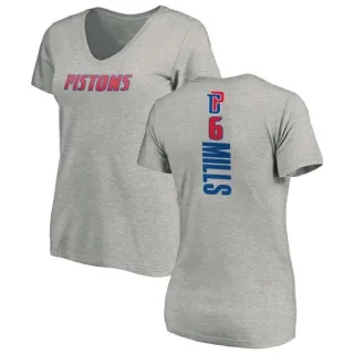 Terry Mills Women's Detroit Pistons Ash Backer T-Shirt