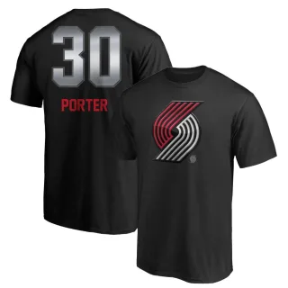 Terry Porter Portland Trail Blazers Black Midnight Mascot T-Shirt