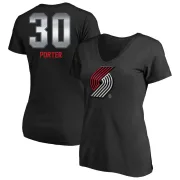 Terry Porter Women's Portland Trail Blazers Black Midnight Mascot T-Shirt