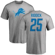 Theo Riddick Detroit Lions Name & Number Logo T-Shirt - Ash