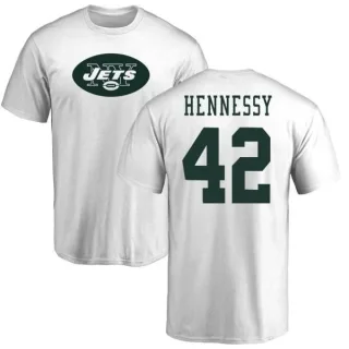 Thomas Hennessy New York Jets Name & Number Logo T-Shirt - White