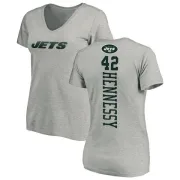 Thomas Hennessy Women's New York Jets Backer V-Neck T-Shirt - Ash