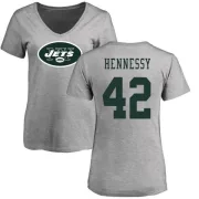 Thomas Hennessy Women's New York Jets Name & Number Logo Slim Fit T-Shirt - Ash