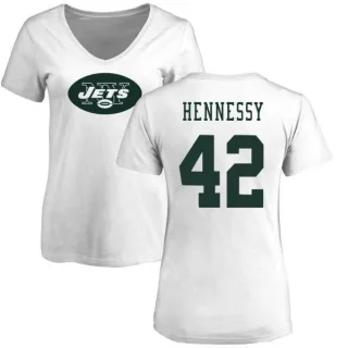 Thomas Hennessy Women's New York Jets Name & Number Logo Slim Fit T-Shirt - White