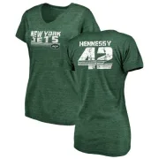 Thomas Hennessy Women's New York Jets Retro Tri-Blend V-Neck T-Shirt - Green