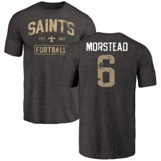 Thomas Morstead New Orleans Saints Black Distressed Name & Number Tri-Blend T-Shirt