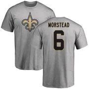 Thomas Morstead New Orleans Saints Name & Number Logo T-Shirt - Ash