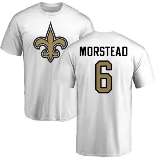 Thomas Morstead New Orleans Saints Name & Number Logo T-Shirt - White