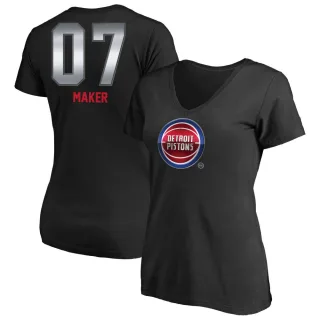 Thon Maker Women's Detroit Pistons Black Midnight Mascot T-Shirt