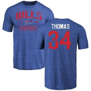 Thurman Thomas Buffalo Bills Distressed Name & Number Tri-Blend T-Shirt - Royal