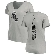 Tim Anderson Women's Chicago White Sox Backer Slim Fit T-Shirt - Ash