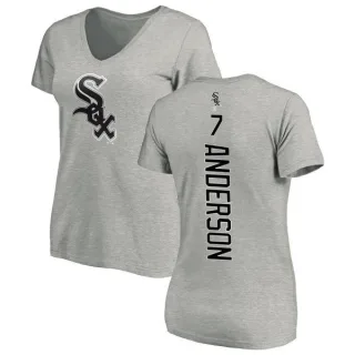 Tim Anderson Women's Chicago White Sox Backer Slim Fit T-Shirt - Ash