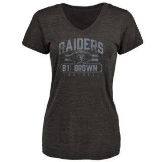 Tim Brown Women's Oakland Raiders Flanker Tri-Blend T-Shirt - Black