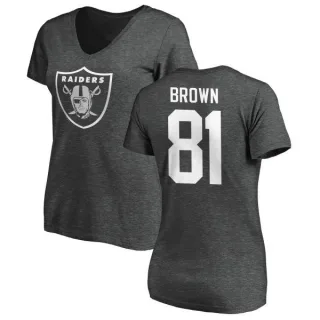 Tim Brown Women's Oakland Raiders One Color T-Shirt - Ash