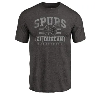 Tim Duncan San Antonio Spurs Black Baseline Tri-Blend T-Shirt