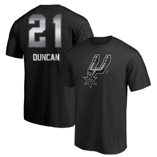 Tim Duncan San Antonio Spurs Black Midnight Mascot T-Shirt