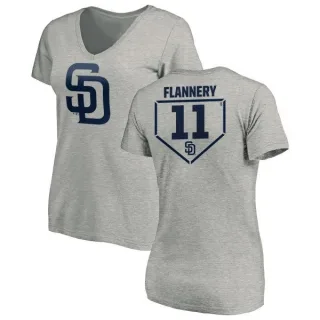 Tim Flannery Women's San Diego Padres RBI Slim Fit V-Neck T-Shirt - Heathered Gray