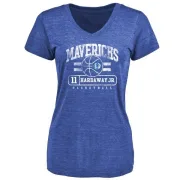 Tim Hardaway Jr. Women's Dallas Mavericks Royal Baseline Tri-Blend T-Shirt