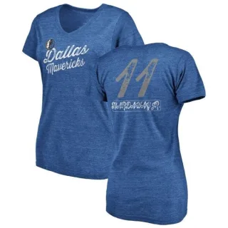 Tim Hardaway Jr. Women's Dallas Mavericks Royal Sideline Tri-Blend V-Neck T-Shirt