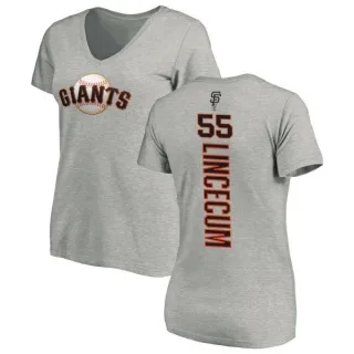 Tim Lincecum Women's San Francisco Giants Backer Slim Fit T-Shirt - Ash