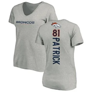 Tim Patrick Women's Denver Broncos Backer V-Neck T-Shirt - Ash