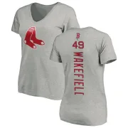 Tim Wakefield Women's Boston Red Sox Backer Slim Fit T-Shirt - Ash