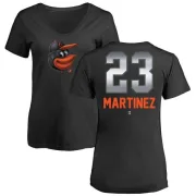 Tippy Martinez Women's Baltimore Orioles Midnight Mascot V-Neck T-Shirt - Black