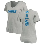 T.J. Lang Women's Detroit Lions Backer V-Neck T-Shirt - Ash