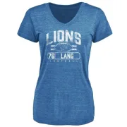 T.J. Lang Women's Detroit Lions Flanker Tri-Blend T-Shirt - Blue