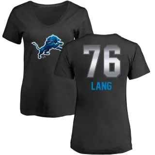 T.J. Lang Women's Detroit Lions Midnight Mascot T-Shirt - Black