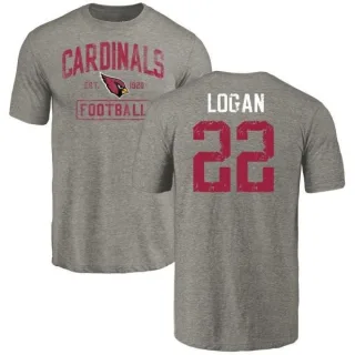 T.J. Logan Arizona Cardinals Gray Distressed Name & Number Tri-Blend T-Shirt