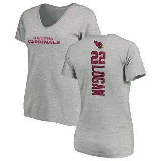 T.J. Logan Women's Arizona Cardinals Backer V-Neck T-Shirt - Ash