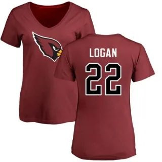 T.J. Logan Women's Arizona Cardinals Name & Number Logo Slim Fit T-Shirt - Maroon