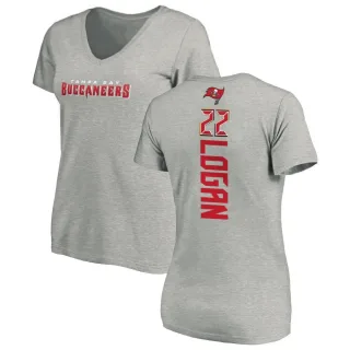 T.J. Logan Women's Tampa Bay Buccaneers Backer V-Neck T-Shirt - Ash