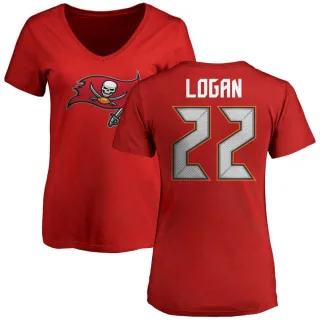 T.J. Logan Women's Tampa Bay Buccaneers Name & Number Logo Slim Fit T-Shirt - Red