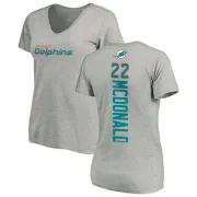 T.J. McDonald Women's Miami Dolphins Backer V-Neck T-Shirt - Ash