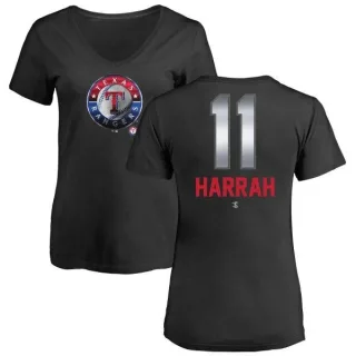 Toby Harrah Women's Texas Rangers Midnight Mascot V-Neck T-Shirt - Black