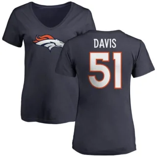 Todd Davis Women's Denver Broncos Name & Number Logo Slim Fit T-Shirt - Navy