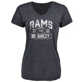 Todd Gurley Women's Los Angeles Rams Flanker Tri-Blend T-Shirt - Navy