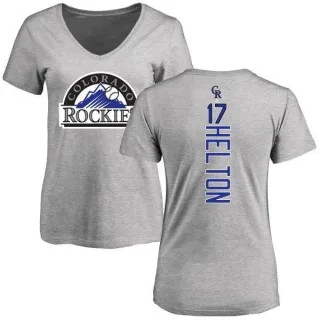 Todd Helton Women's Colorado Rockies Backer Slim Fit T-Shirt - Ash