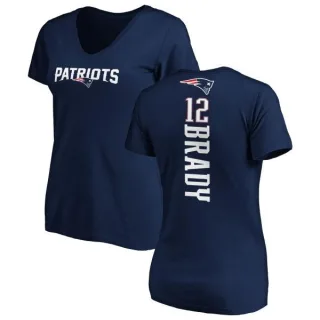 Tom Brady Women's New England Patriots Backer Slim Fit T-Shirt - Navy