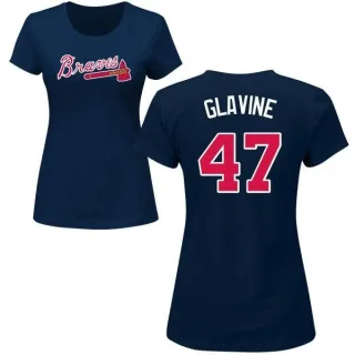 Tom Glavine Women's Atlanta Braves Name & Number T-Shirt - Navy