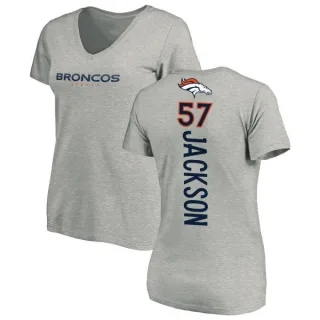 Tom Jackson Women's Denver Broncos Backer V-Neck T-Shirt - Ash