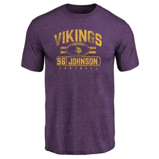 Tom Johnson Minnesota Vikings Flanker Tri-Blend T-Shirt - Purple