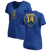 Tom Paciorek Women's Seattle Mariners RBI Slim Fit V-Neck T-Shirt - Royal