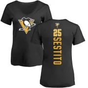 Tom Sestito Women's Pittsburgh Penguins Backer T-Shirt - Black