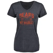 Tom Waddle Women's Chicago Bears Flanker Tri-Blend T-Shirt - Navy