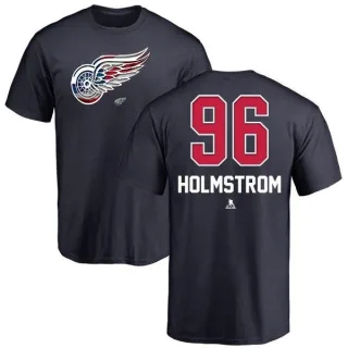 Tomas Holmstrom Detroit Red Wings Name and Number Banner Wave T-Shirt - Navy